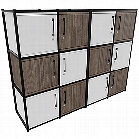 Matrix Storage Compartment Lockers with Key Lock - Office Storage