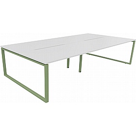 Apex 4 Person Hoop Leg Rectangular Back to Back Bench Desks - Office Desks