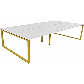 Apex 4 Person Hoop Leg Rectangular Back to Back Bench Desks - Office Desks