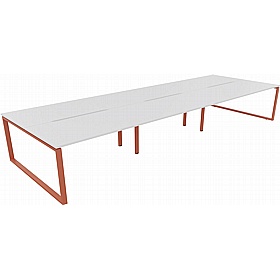 Apex 6 Person Hoop Leg Rectangular Back to Back Bench Desks - Office Desks