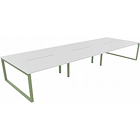 Apex 6 Person Hoop Leg Rectangular Back to Back Bench Desks - Office Desks