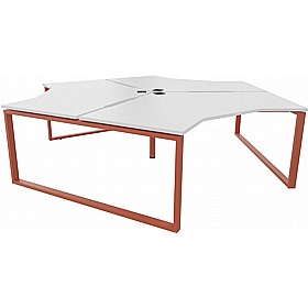 Apex 3 Person Cluster Hoop Leg Bench Desks - Office Desks