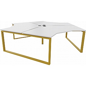 Apex 3 Person Cluster Hoop Leg Bench Desks - Office Desks