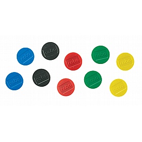 Nobo 38mm 1.5kg Magnetic Whiteboard Coloured Magnets - Pack of 10 - Display Equipment
