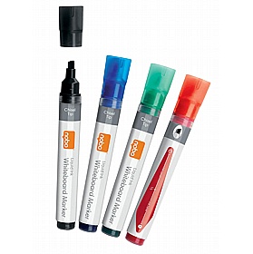 Nobo Liquid Ink Chisel Tip Drywipe Pens - Pack of 4