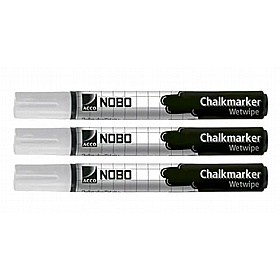 Nobo Chalk Wet Erase Pens - Pack of 3