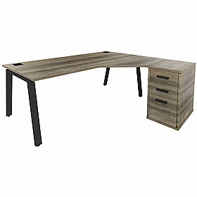 Apex A-Frame Executive Ergonomic Corner Office Desk - Office Desks