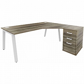 Apex A-Frame Executive Ergonomic Corner Office Desk - Office Desks