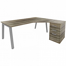 Apex A-Frame Executive Ergonomic Corner Office Desk - Office Desks