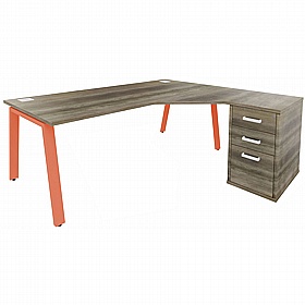 Apex A-Frame Executive Ergonomic Corner Office Desk - Office Desks