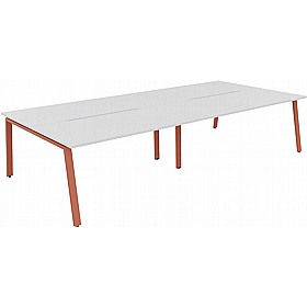 Apex 4 Person A-Frame Rectangular Back to Back Bench Desks - Office Desks
