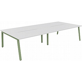 Apex 4 Person A-Frame Rectangular Back to Back Bench Desks - Office Desks