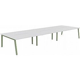 Apex 6 Person A-Frame Rectangular Back to Back Bench Desks - Office Desks