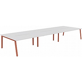 Apex 6 Person A-Frame Rectangular Back to Back Bench Desks - Office Desks