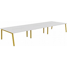 Apex 6 Person A-Frame Rectangular Back to Back Bench Desks - Office Desks