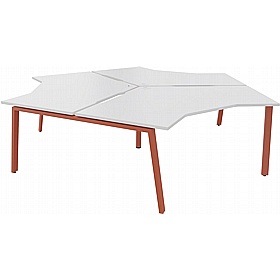 Apex 3 Person Cluster A-Frame Bench Desks - Office Desks