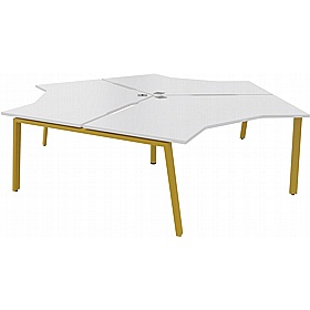 Apex 3 Person Cluster A-Frame Bench Desks - Office Desks