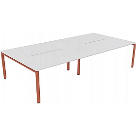 Apex 4 Person Goalpost Rectangular Back to Back Bench Desks - Office Desks
