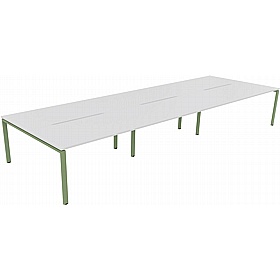 Apex 6 Person Goalpost Rectangular Back to Back Bench Desks - Office Desks