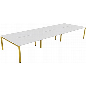 Apex 6 Person Goalpost Rectangular Back to Back Bench Desks - Office Desks