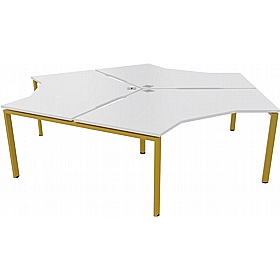 Apex 3 Person Cluster Goalpost Bench Desks - Office Desks
