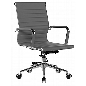 Aura Contemporary Medium Back Bonded Leather Executive Office Chairs - Office Chairs