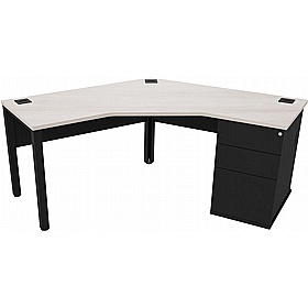 Analog Duo 120 Degree Segment Office Desks with Pedestal - Office Desks