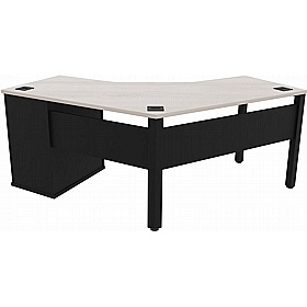 Analog Duo 120 Degree Segment Office Desks with Pedestal - Office Desks