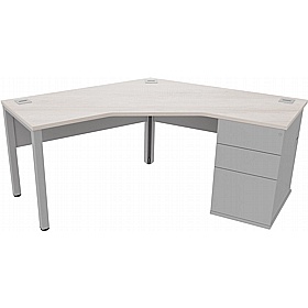 Analog Duo 120 Degree Segment Office Desks with Pedestal - Office Desks