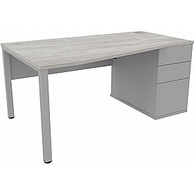 Analog Duo Wave Desks with Pedestal - Office Desks