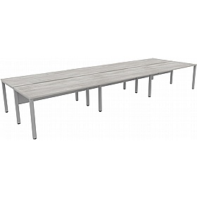 Analog 6 Person Rectangular Back to Back Bench Desks - Office Desks