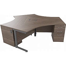 Cogent 3 Person Cluster Office Desks with Pedestals - Office Desks