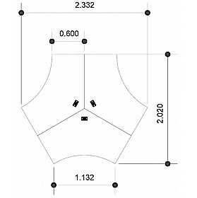 Forme 3 Person Cluster Office Desks - Office Desks
