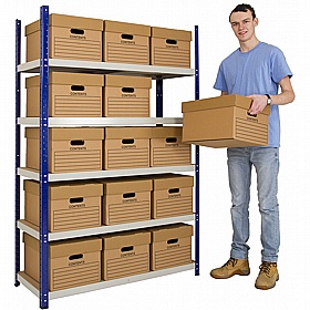 Clicka 265kg Archiving Storage Shelving Bay with Archiving Boxes