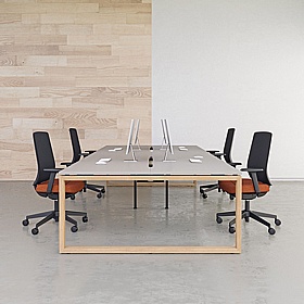 Tract Hoop Leg 2 Person Rectangular Back to Back Bench Desks - Office Desks