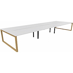 Tract Hoop Leg 6 Person Rectangular Back to Back Bench Desks - Office Desks
