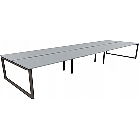 Tract Hoop Leg 6 Person Rectangular Back to Back Bench Desks - Office Desks