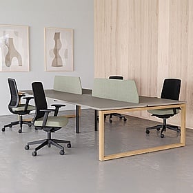 Tract Hoop Leg 6 Person Rectangular Back to Back Bench Desks - Office Desks