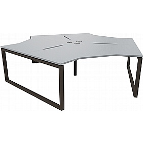 Tract Hoop Leg 3 Person Cluster Bench Desks - Office Desks