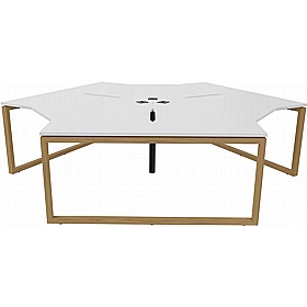 Tract Hoop Leg 3 Person Cluster Bench Desks - Office Desks