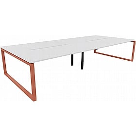 Tract Shades Hoop Leg 4 Person Rectangular Back to Back Bench Desks - Office Desks