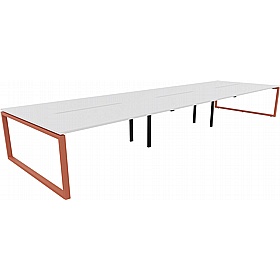 Tract Shades Hoop Leg 6 Person Rectangular Back to Back Bench Desks - Office Desks