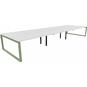 Tract Shades Hoop Leg 6 Person Rectangular Back to Back Bench Desks - Office Desks