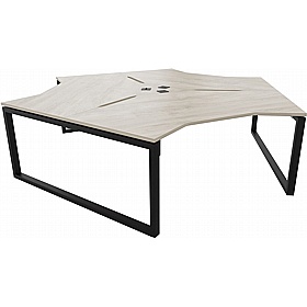 Tract Shades Hoop Leg 3 Person Cluster Bench Desks - Office Desks