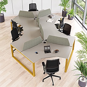 Tract Shades Hoop Leg 3 Person Cluster Bench Desks