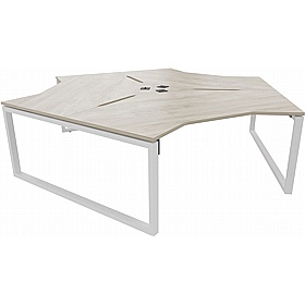 Tract Shades Hoop Leg 3 Person Cluster Bench Desks - Office Desks