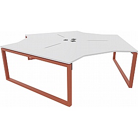 Tract Shades Hoop Leg 3 Person Cluster Bench Desks - Office Desks