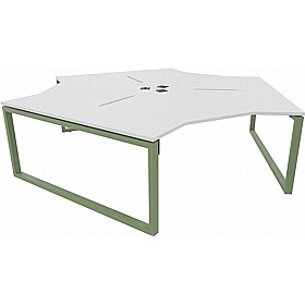 Tract Shades Hoop Leg 3 Person Cluster Bench Desks - Office Desks