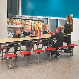 12 Seat Rectangular Mobile Folding School Dining Tables - Breakout & Canteen