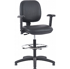 Ergo Anti-Bacterial Vinyl Draughtsman Chairs - Office Chairs